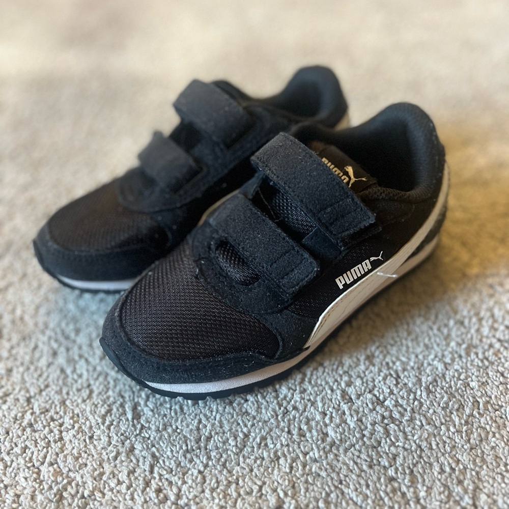Puma Kids Black and White Sneakers